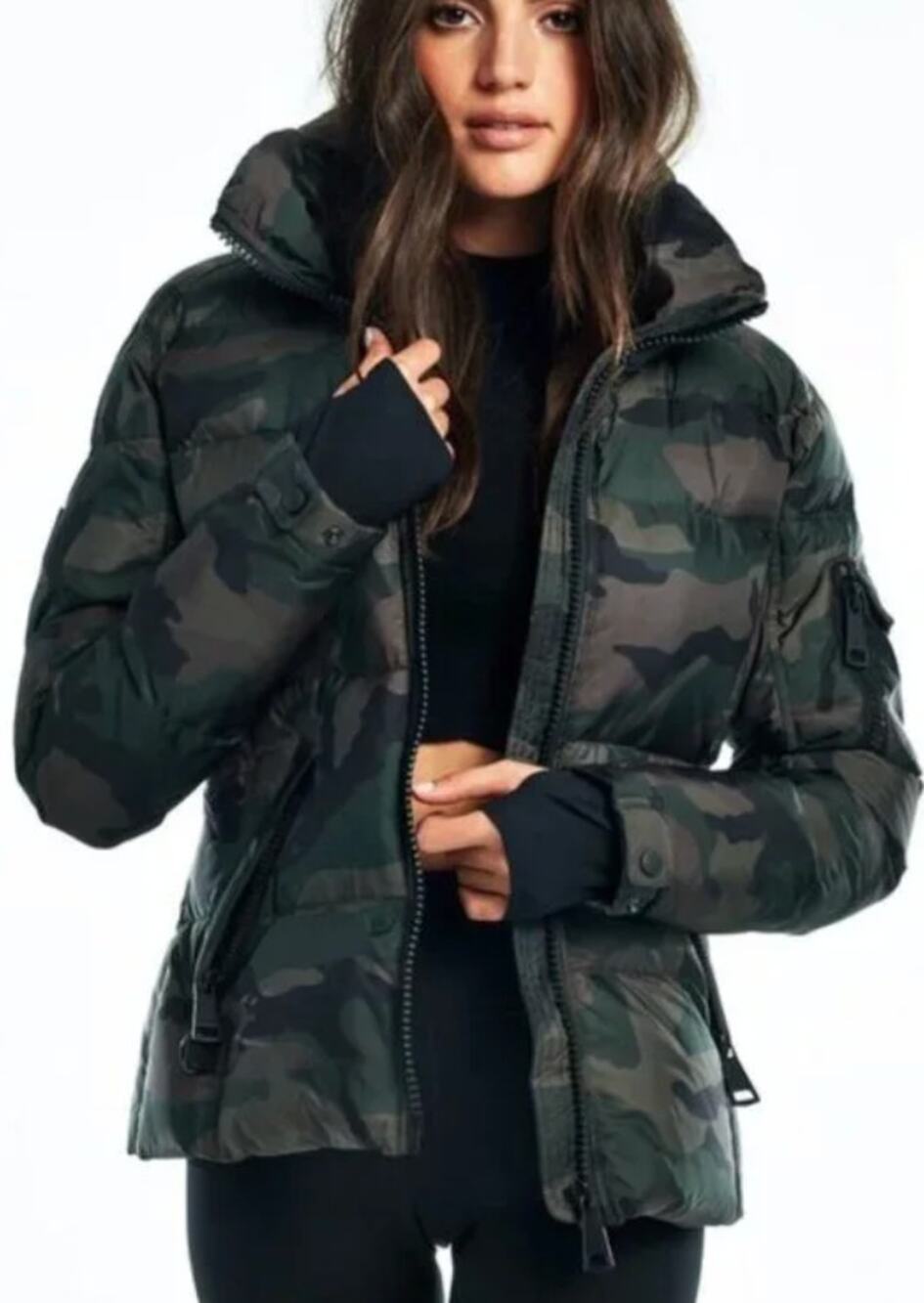 SAM Camo Freestyle Down Jacket Green Black XS